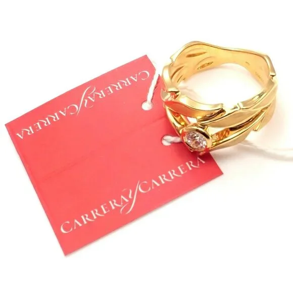 New! Authentic Carrera Y Carrera 18k Mi Princes Greco Roman Diamond Crown Ring - Picture 2 of 14